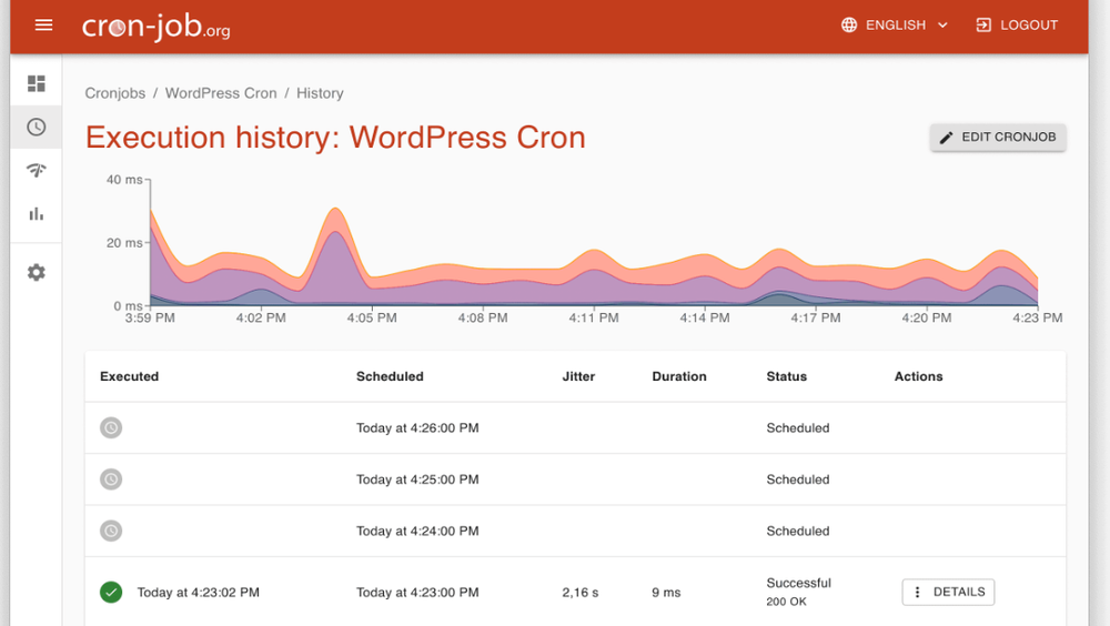 cron-job.org Screenshot 1