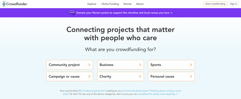 Crowdfunder Screenshot 1