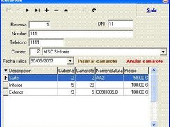 Insercin de reservas,Toma de Dat.Prers.y asig Camarotes