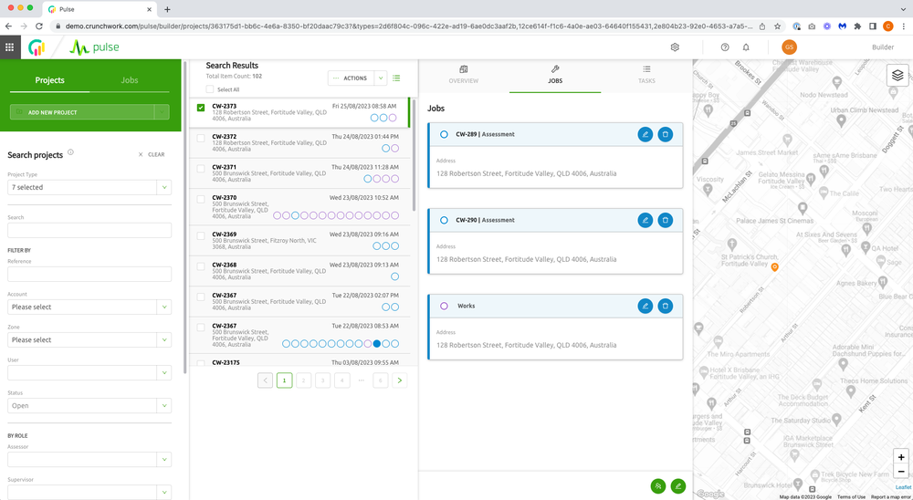 Pulse - Job assignment map view 