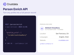 Enrich a profile URL into a full person record with one API call.