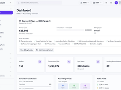 The dashboard is your landing page after signing in. It provides an at-a-glance overview of your workspace’s operational status, sync health, and accounting progress.