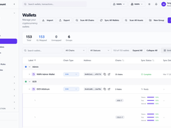 Manage internal wallets under Wallets in the sidebar. These are wallets owned or controlled by the entity being accounted for.