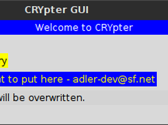 CRYpter's GUI - Confirmation screen