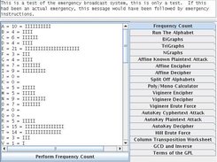 The first tab of the program performs a frequency count.