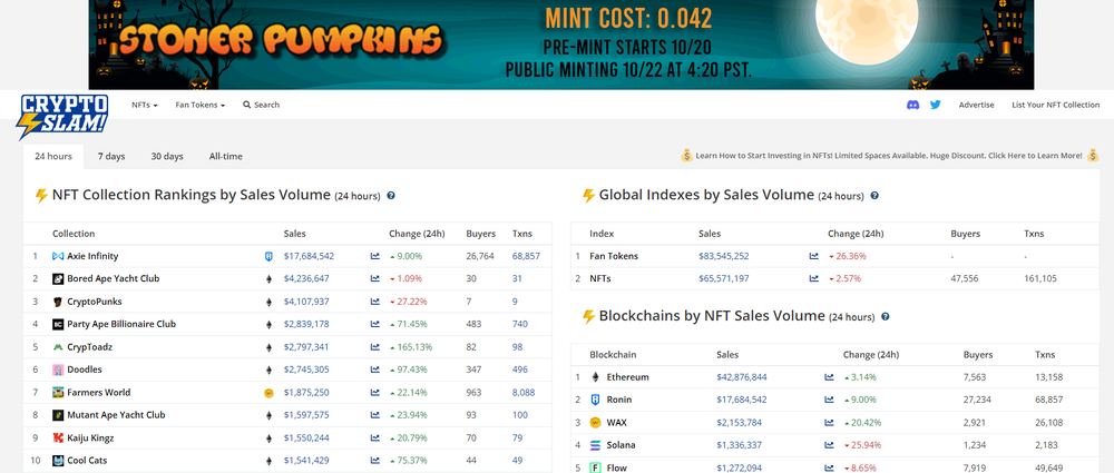 CryptoSlam! Screenshot 1