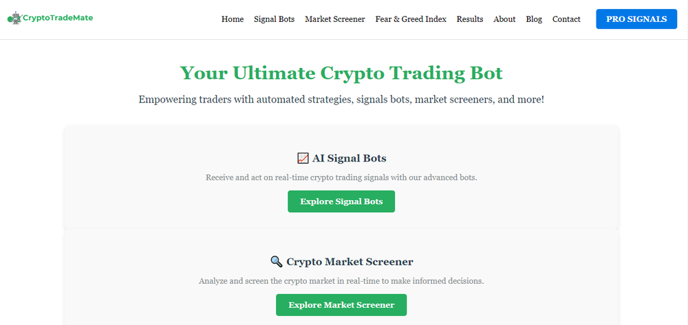 CryptoTradeMate home