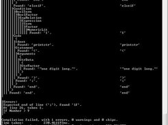 CrystalC in debug mode, showing parsing structure.