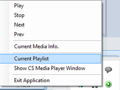 System tray icon and context menu