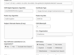 Salient parts of the CSR_View form