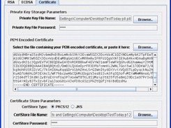 View of the certificate-import panel