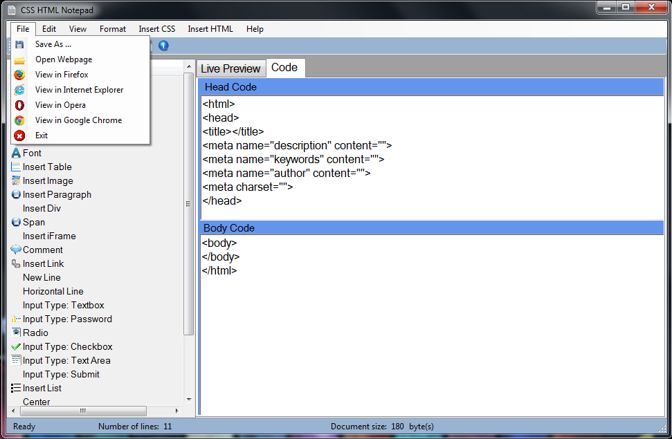 Css Html Notepad Download Sourceforge Net