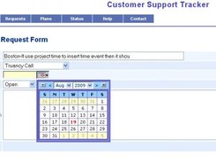 Add Support Request - Calendar Control