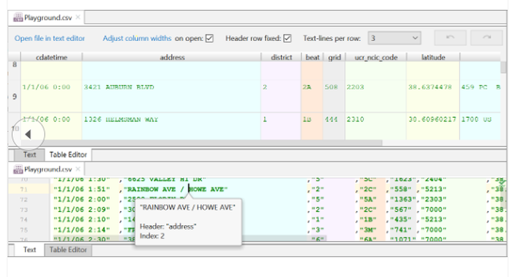 CSV Editor Screenshot 1