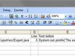 The exported file can be opened with any common spreadsheet application.