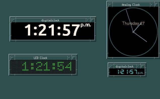 Clocks on the desktop.