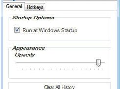 Preferences allow you to change startup options and opacity.