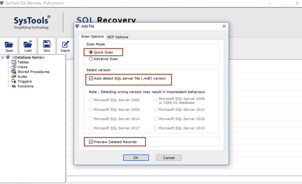 CubexSoft SQL Database Recovery Screenshot 1