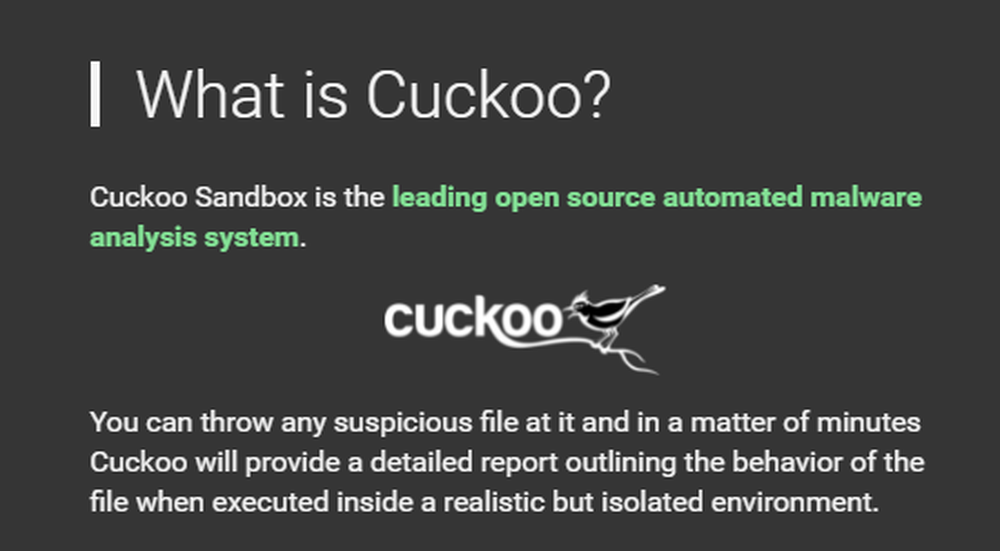 Cuckoo Sandbox Screenshot 1