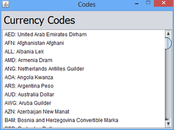 Currency Codes Provided