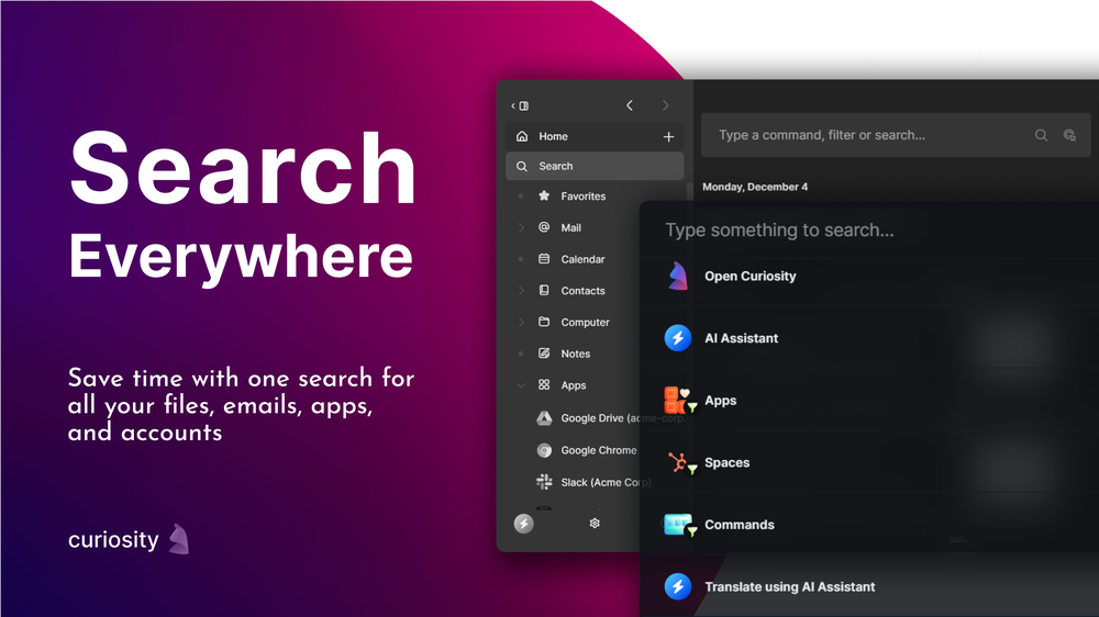 Search Everywhere with Curiosity