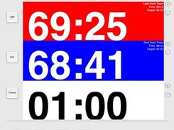 Current version of CurlingTimer with red and blue rocks