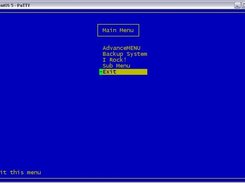 Main menu containing menu item selections.
