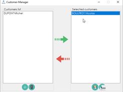 Software after data added in database and customer is added for exportation in file.