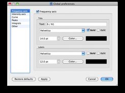 The preferences dialog