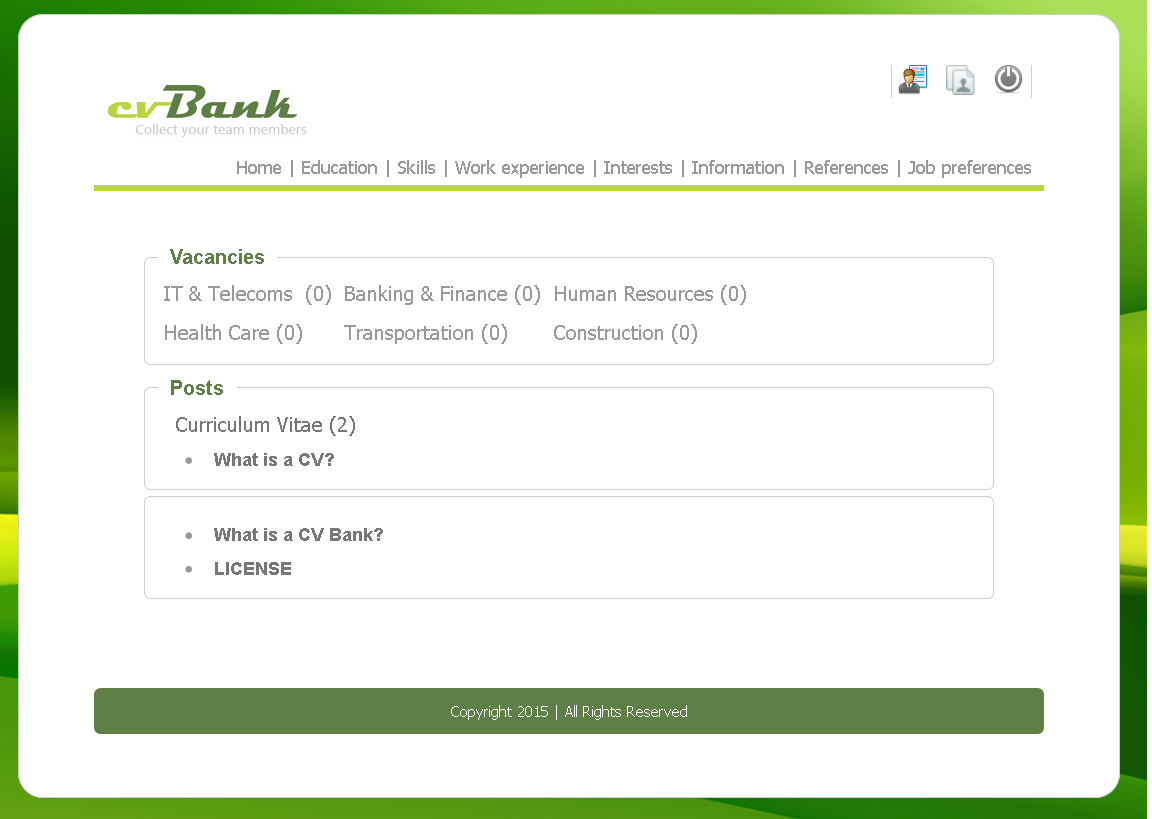 Cv Bank Curriculum Vitae Repository Download Sourceforge Net