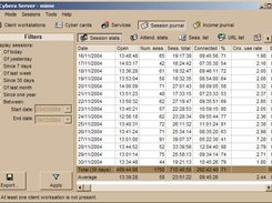 Cybera Server - Session statistics view