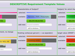Requirement-template Descriptive Values management