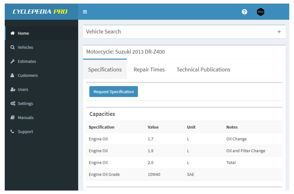 Cyclepedia Pro Screenshot 1