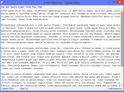 Text editing in Cygnus Editor