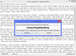 Encrypting in Cygnus Editor