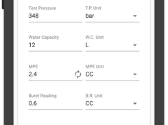 Hydrostatic test form. 