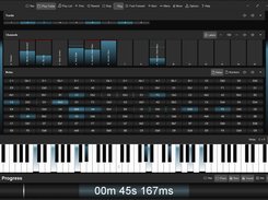 Realtime display panels Visual (Tracks, Channels, and Notes), Piano and Bars visible