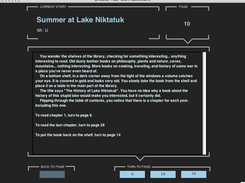 Choose your own adventure application Main Story Reading window.