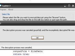 Canceling the encryption, might come in need with big files