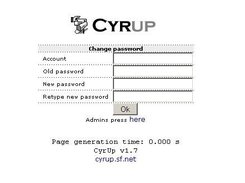 User passwords change form