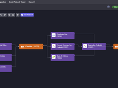 Codeless playbook editor in Smart SOAR where you can create and configure an incident response workflow, including stages for enrichment, containment, and recovery to efficiently manage cyber threats