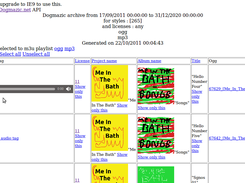 Another example of generated HTML index file, with audio tag in action
