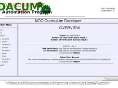 Pain page after logging on and picking a DACUM