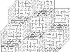 Maze on the surface of interlocking cubes.