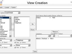 Daffodil CRM VIEW CREATION Page