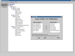 Select specific tables while creating Publication