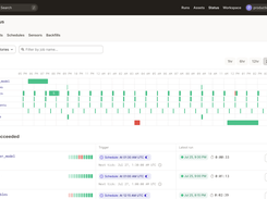 Dagster Run Timeline: Run Timeline provides a full instance overview with real-time status in one elegant UI.