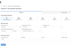 daisyBill Work Comp Billing Platform - Fee Schedule Calculation Wizard Entry