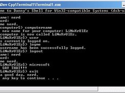 Danshell 0.02 running on Windows XP.