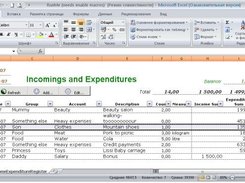 Incomings and Expenditures Register